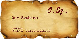 Orr Szabina névjegykártya
